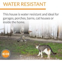 K&H Pet Products Outdoor Heated Kitty House Cat Shelter -Cat Pet Supplies 100537 PT3. AC SS1800 V1637624895