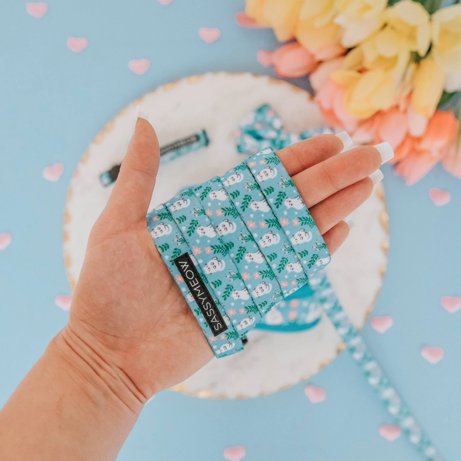 Sassy Woof Purrs & Petals Cat Leash, 6-ft Long 5 Sassy Woof Purrs & Petals Cat Leash, 6-ft Long - Image 3