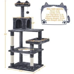 Yaheetech Multi-Level 55-in Cat Tree & Condo 11 Yaheetech Multi-Level 55-in Cat Tree & Condo -Cat Pet Supplies 1033022 PT2. AC SS1800 V1702673564