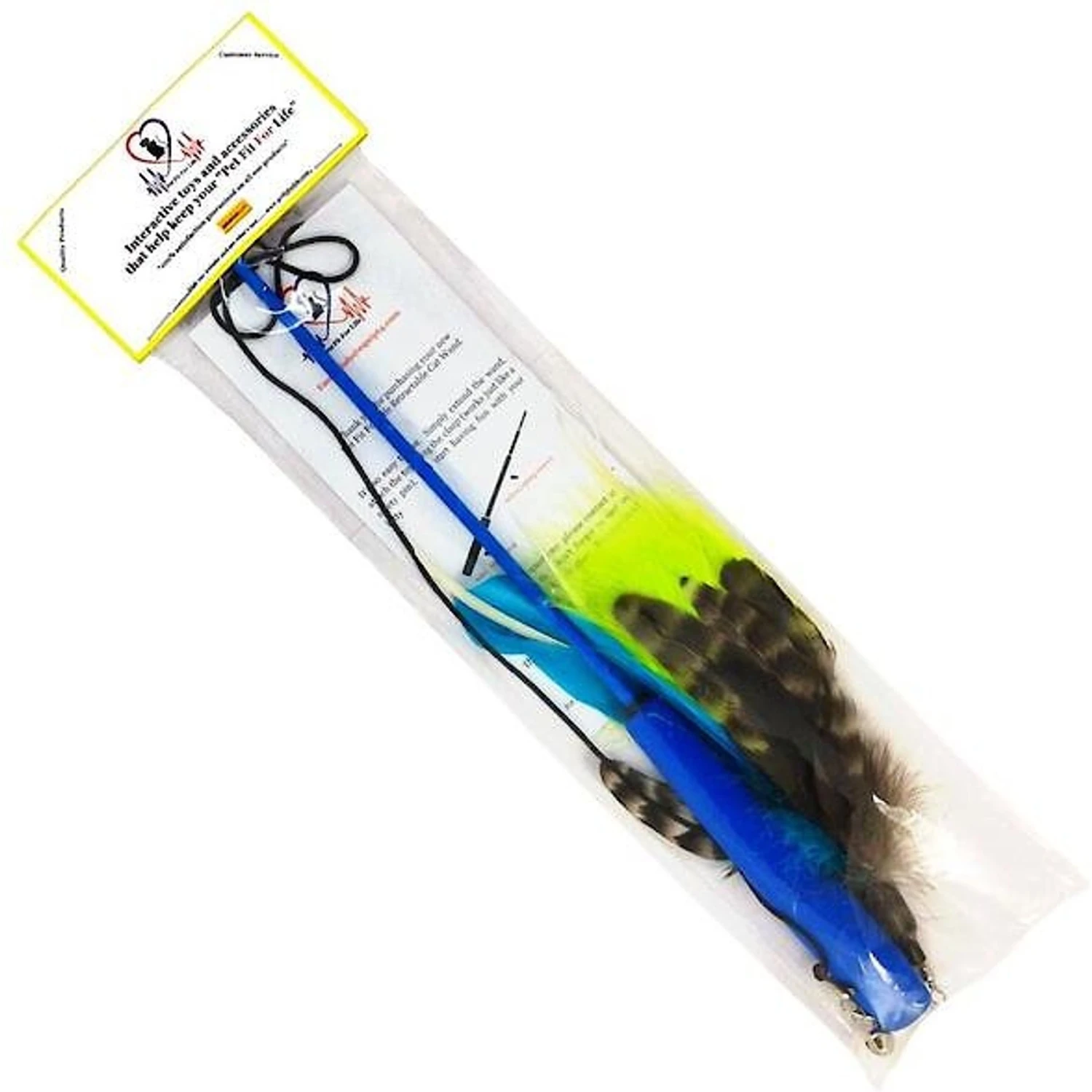Pet Fit For Life 2 Feather Retractable Wand Cat Toy, Blue & Green 6 Pet Fit For Life 2 Feather Retractable Wand Cat Toy, Blue & Green - Image 4