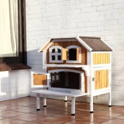 TRIXIE 2-Story Cottage Outdoor Wooden Cat House -Cat Pet Supplies 118986 PT5. AC SS1800 V1492200744