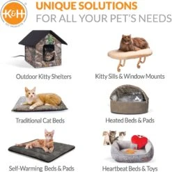 K&H Pet Products Self-Warming Hooded Cat Bed -Cat Pet Supplies 121182 PT8. AC SS1800 V1608683268