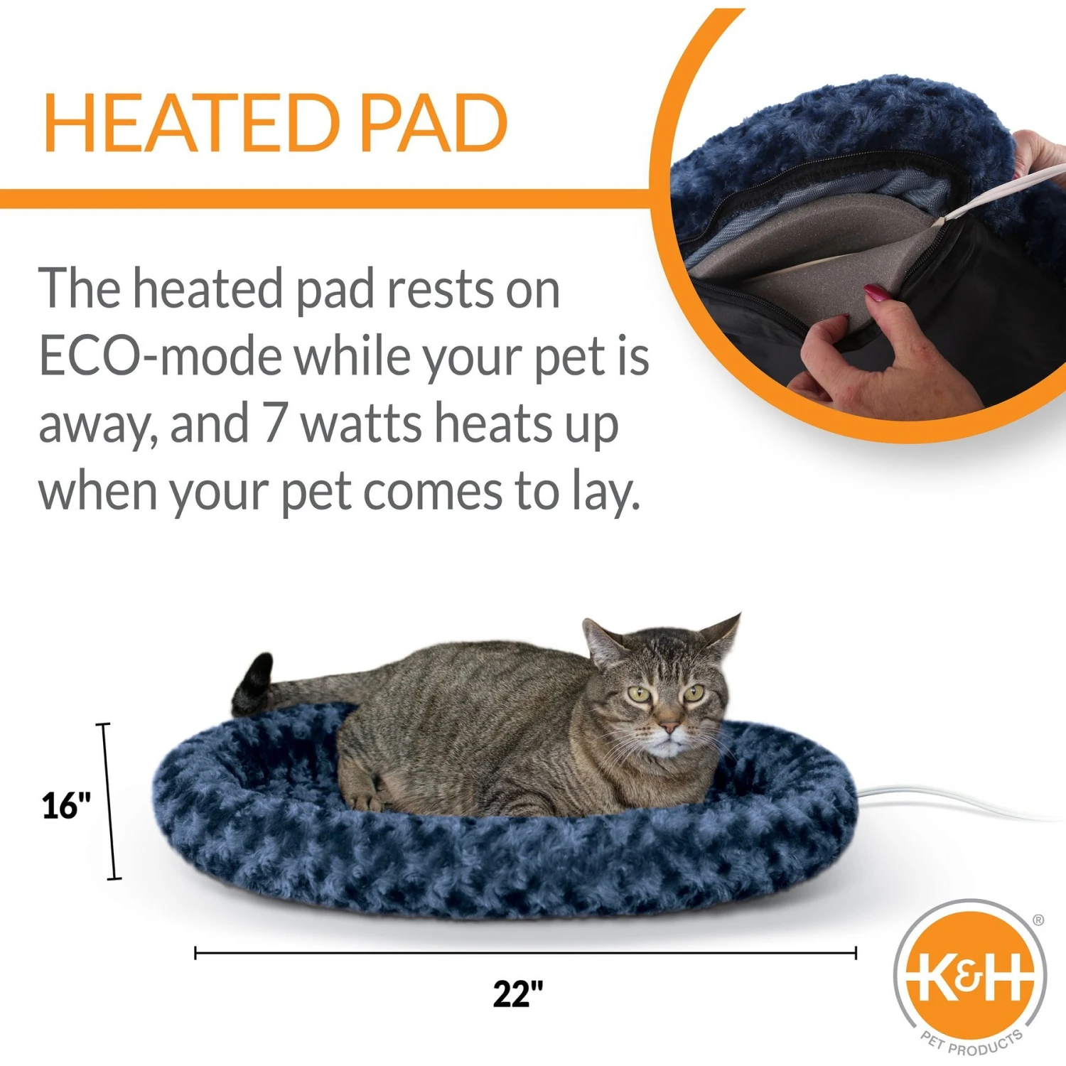 K&H Pet Products Thermo-Kitty Fashion Splash Heated Cat Bed, Large 4 K&H Pet Products Thermo-Kitty Fashion Splash Heated Cat Bed, Large - Image 2