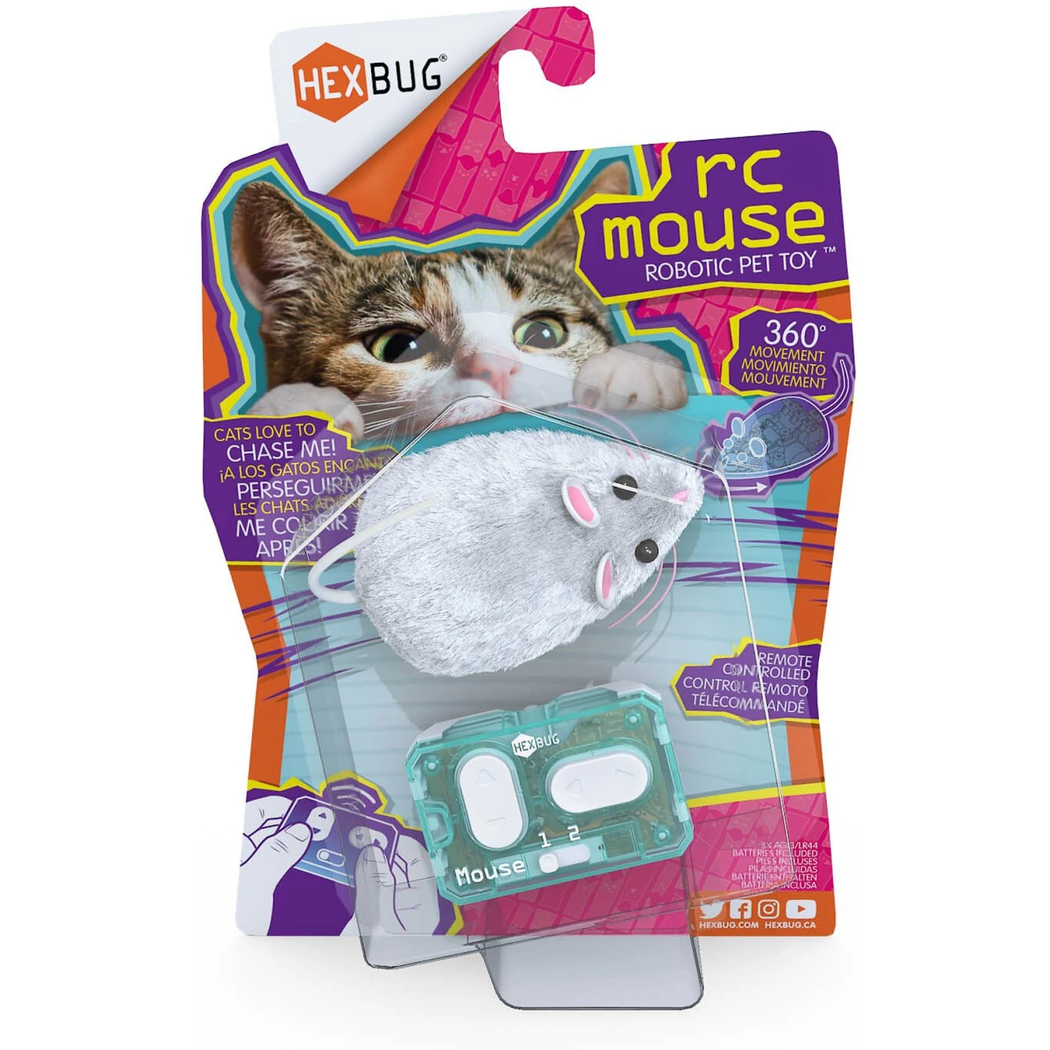 Hexbug Remote Control Mouse Cat Toy, Color Varies 3 Hexbug Remote Control Mouse Cat Toy, Color Varies