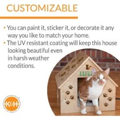 K&H Pet Products Birchwood Manor Indoor & Outdoor Wooden Cat House, Natural Wood -Cat Pet Supplies 131907 PT3. AC SS1800 V1637623399