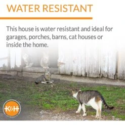 K&H Pet Products Birchwood Manor Indoor & Outdoor Wooden Cat House, Natural Wood -Cat Pet Supplies 131907 PT4. AC SS1800 V1637628691