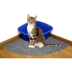 Drymate Corner Ridged Cat Litter Trapping Mat, Grey, 29.5-in X 29.5-in -Cat Pet Supplies 134952 PT6. AC SS1800 V1502744878
