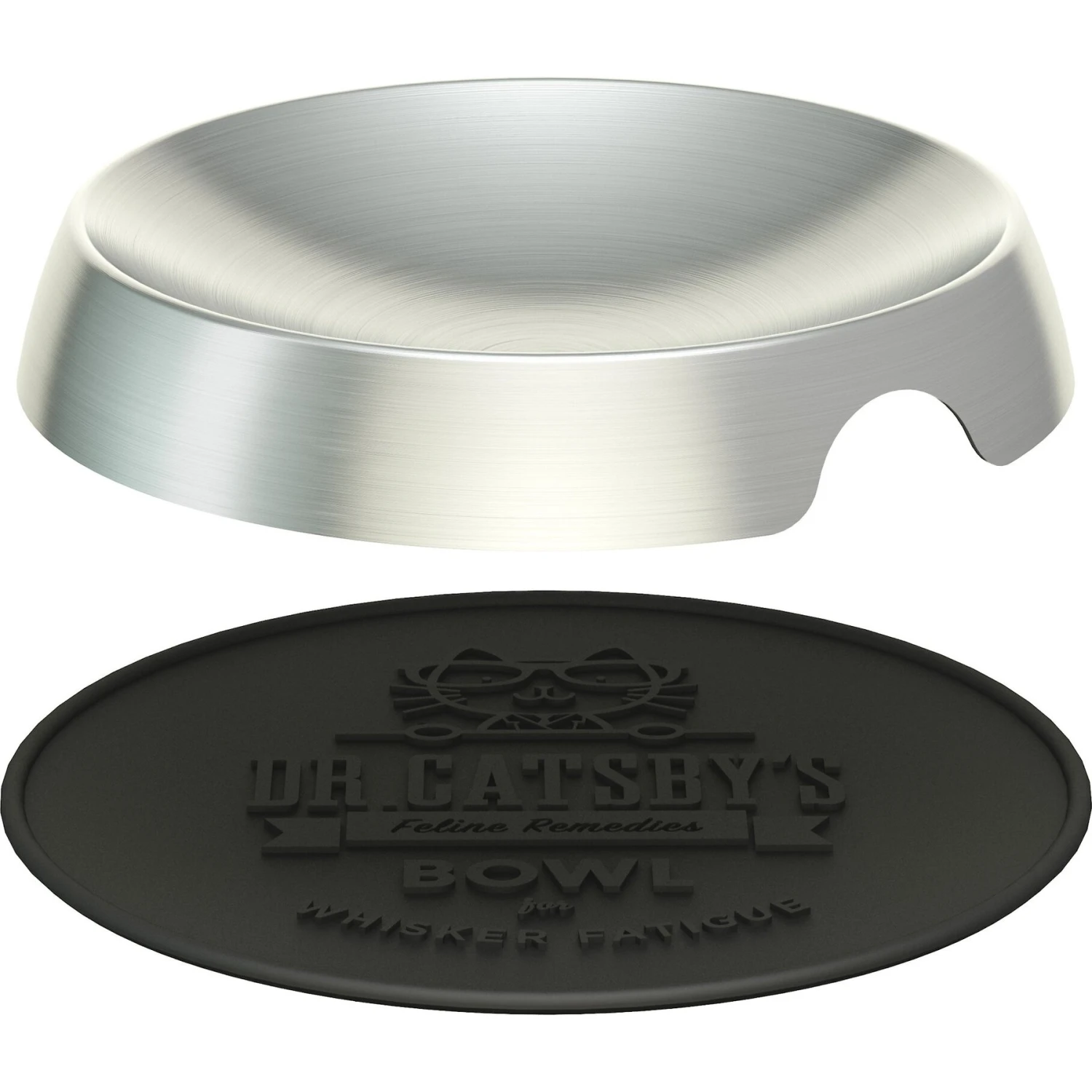 Dr. Catsby's Whisker Relief Non-Skid Stainless Steel Cat Bowl, 1.5-cup 5 Dr. Catsby's Whisker Relief Non-Skid Stainless Steel Cat Bowl, 1.5-cup - Image 3
