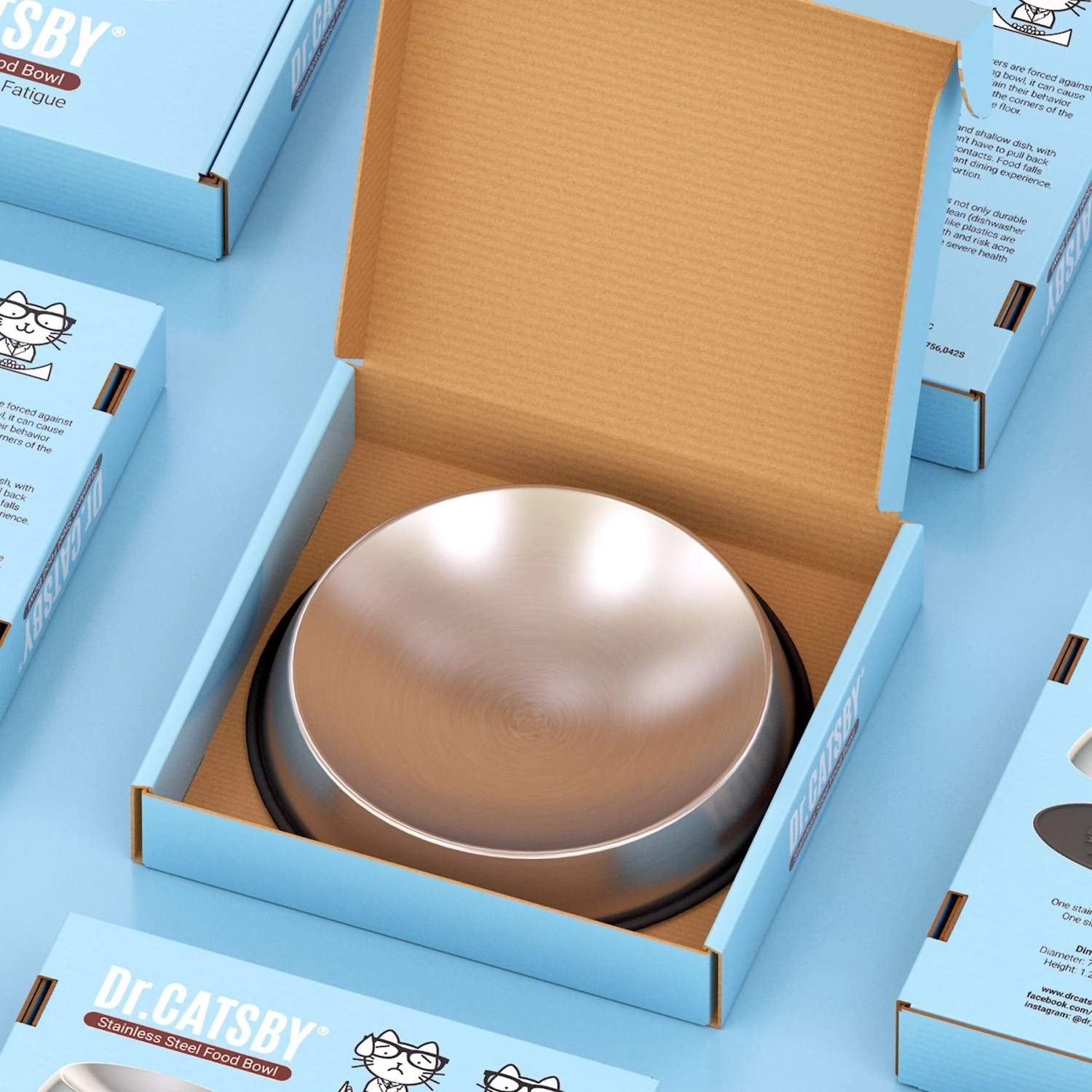 Dr. Catsby's Whisker Relief Non-Skid Stainless Steel Cat Bowl, 1.5-cup 9 Dr. Catsby's Whisker Relief Non-Skid Stainless Steel Cat Bowl, 1.5-cup - Image 7