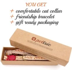 Pettsie Cotton Breakaway Cat Collar With Friendship Bracelet -Cat Pet Supplies 139122 PT3. AC SS1800 V1507065009
