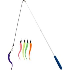 Pet Fit For Life 5 Piece Squiggly Worm Wand Cat Toy -Cat Pet Supplies 140078 PT5. AC SS1800 V1535648652