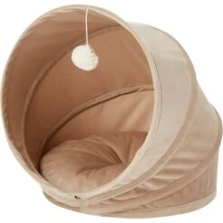 Frisco Foldable Canopy Cat Bed, Sandy Beige -Cat Pet Supplies 140164 PT2. AC SS1800 V1565384035