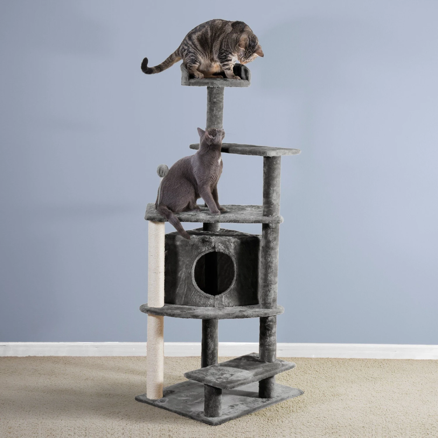 Tiger Tough Platform House Playground 59.8-in Faux Fur Cat Tree & Condo 2 Tiger Tough Platform House Playground 59.8-in Faux Fur Cat Tree & Condo