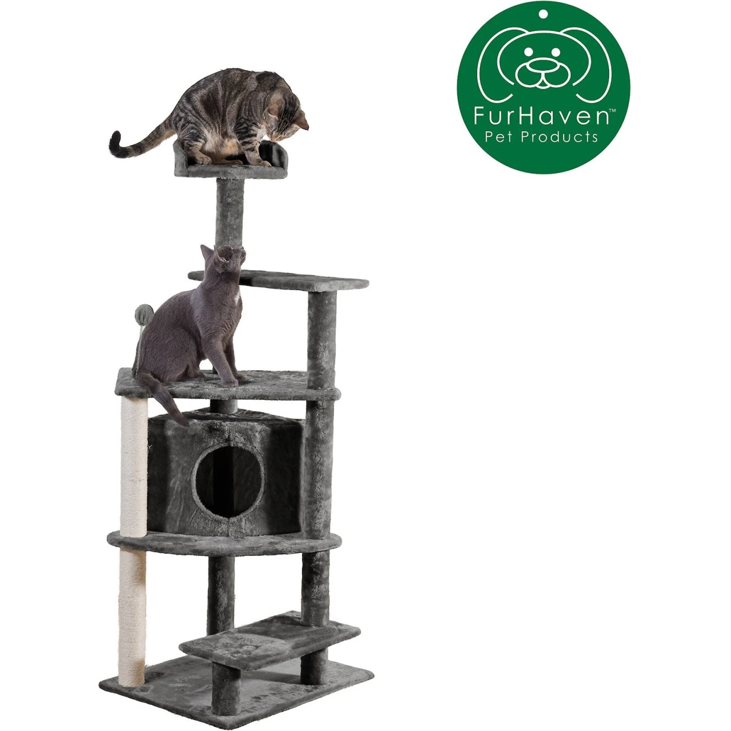 Tiger Tough Platform House Playground 59.8-in Faux Fur Cat Tree & Condo 5 Tiger Tough Platform House Playground 59.8-in Faux Fur Cat Tree & Condo - Image 4