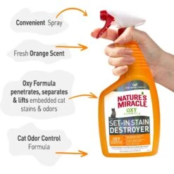 Nature's Miracle Cat Oxy Formula Set-In Stain Destroyer & Odor Remover Spray -Cat Pet Supplies 152168 PT4. AC SS1800 V1701114551