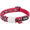 Red Dingo Skull & Roses Nylon Breakaway Cat Collar With Bell -Cat Pet Supplies 159178 MAIN. AC SS1800 V1684887771