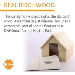 K&H Pet Products Birchwood Manor Wooden Outdoor Heated Cat House, Natural Wood -Cat Pet Supplies 164062 PT3. AC SS1800 V1641579101
