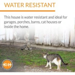 K&H Pet Products Birchwood Manor Wooden Outdoor Heated Cat House, Natural Wood -Cat Pet Supplies 164062 PT4. AC SS1800 V1692208846