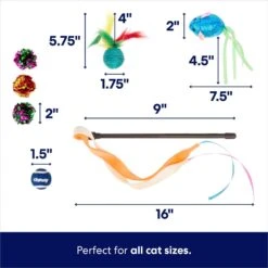 Frisco Plush, Teaser, Ball & Tunnel Variety Pack Cat Toy With Catnip -Cat Pet Supplies 169688 PT2. AC SS1800 V1692190912