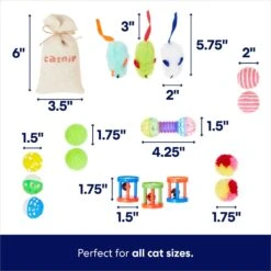 Frisco Plush, Teaser, Ball & Tunnel Variety Pack Cat Toy With Catnip -Cat Pet Supplies 169688 PT3. AC SS1800 V1692190912
