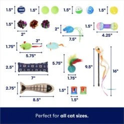 Frisco Plush, Teaser, Ball & Tri-Tunnel Variety Pack Cat Toy With Catnip, 20 Count -Cat Pet Supplies 178161 PT2. AC SS1800 V1676413725