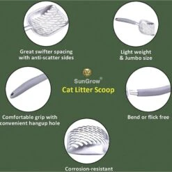 SunGrow Non-Stick Metal Scoop Kitty Box Cat Litter Scooper -Cat Pet Supplies 179562 PT3. AC SS1800 V1561406845