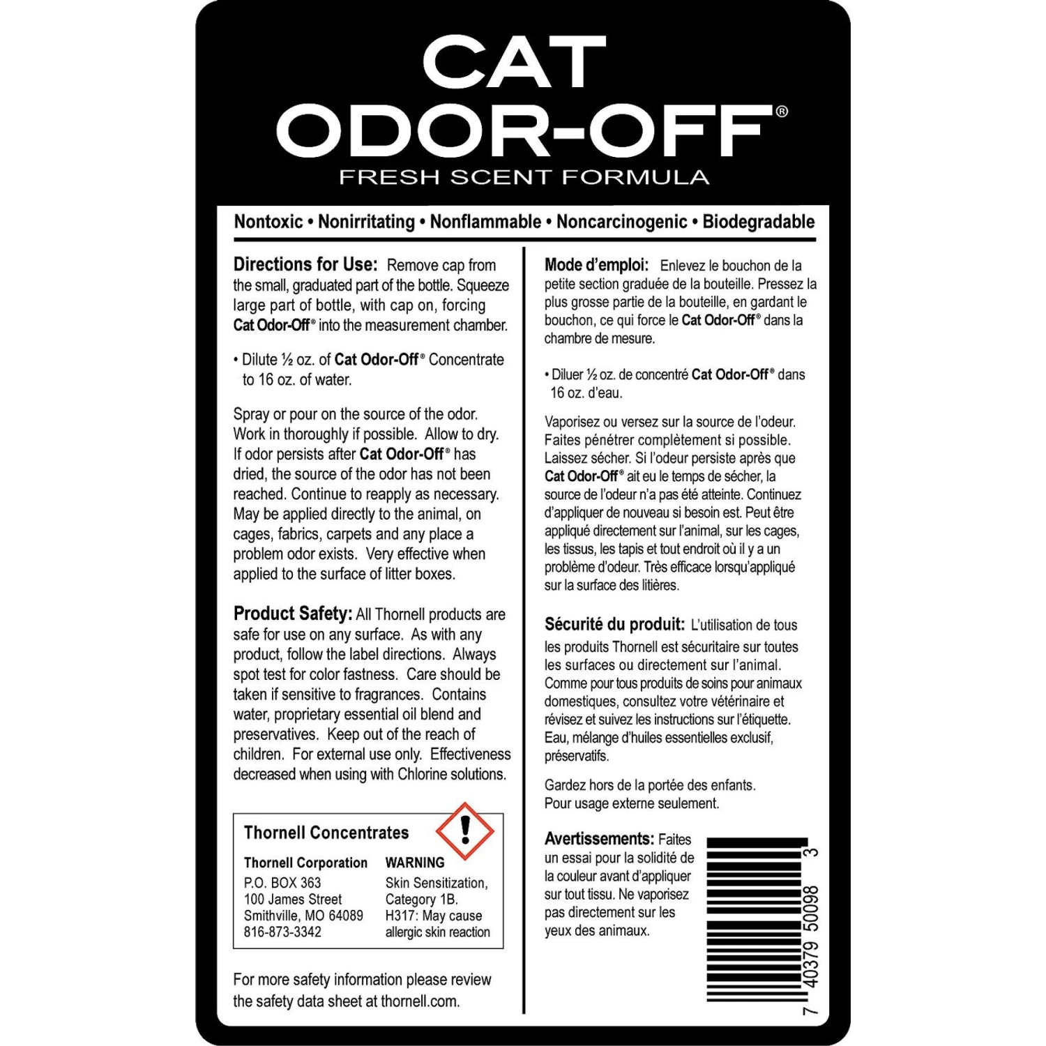 Thornell Cat Odor-Off Fresh Scent Concentrate 4 Thornell Cat Odor-Off Fresh Scent Concentrate - Image 2