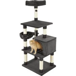 Frisco 59-in Faux Fur Cat Tree & Condo -Cat Pet Supplies 180387 PT5. AC SS1800 V1584453425