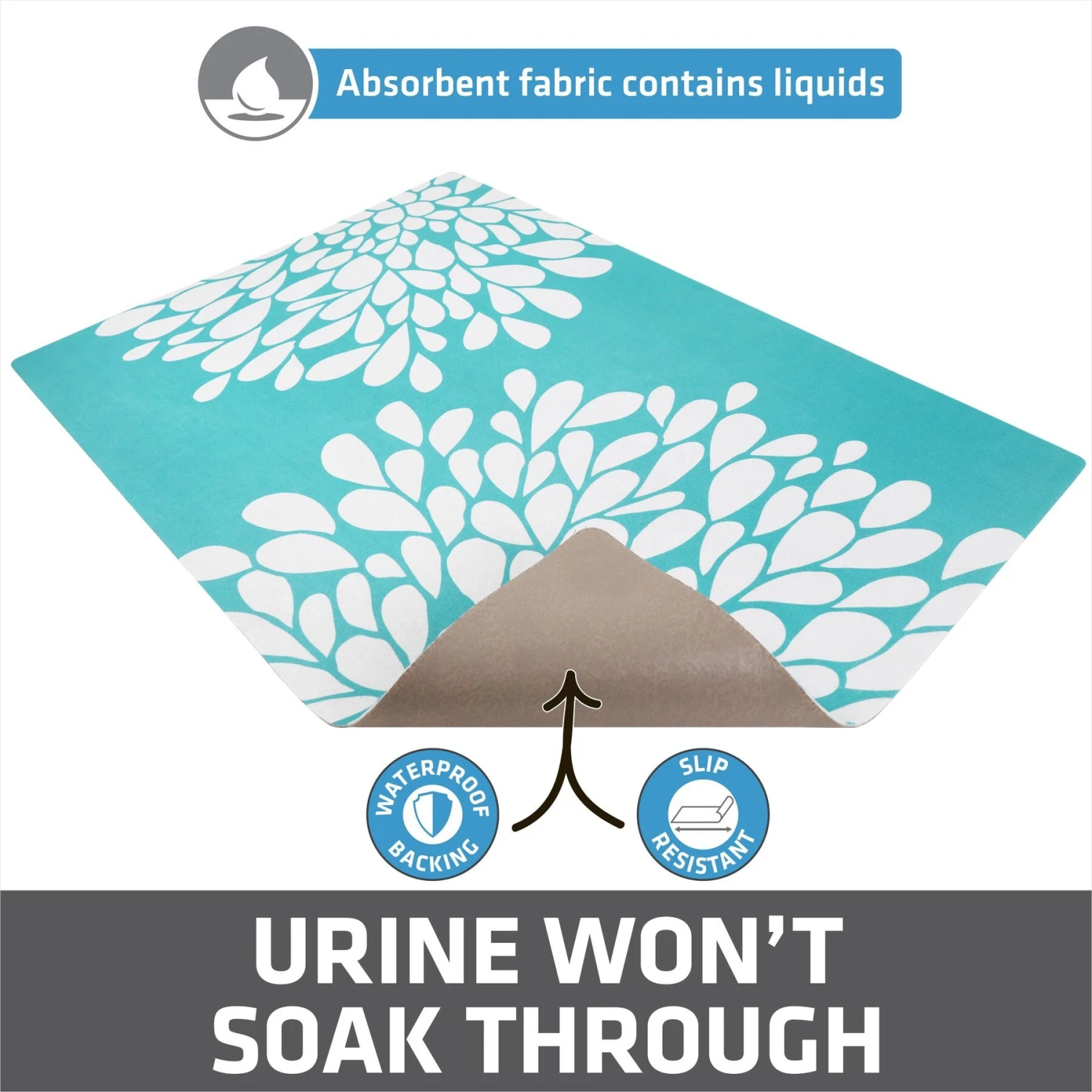 Drymate Protecitve & Decorative Cat Litter Mat, Rejuvenation Blue, Large, 20-in X 28-in 5 Drymate Protecitve & Decorative Cat Litter Mat, Rejuvenation Blue, Large, 20-in X 28-in - Image 3