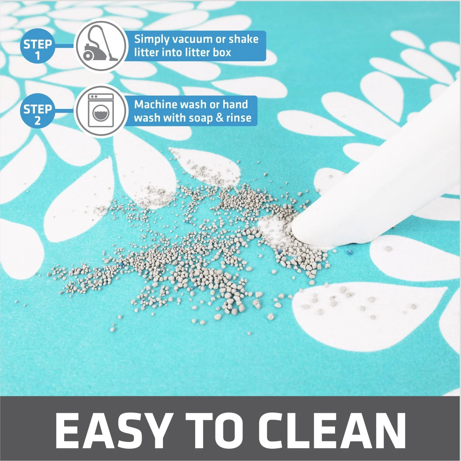 Drymate Protecitve & Decorative Cat Litter Mat, Rejuvenation Blue, Large, 20-in X 28-in 6 Drymate Protecitve & Decorative Cat Litter Mat, Rejuvenation Blue, Large, 20-in X 28-in - Image 4