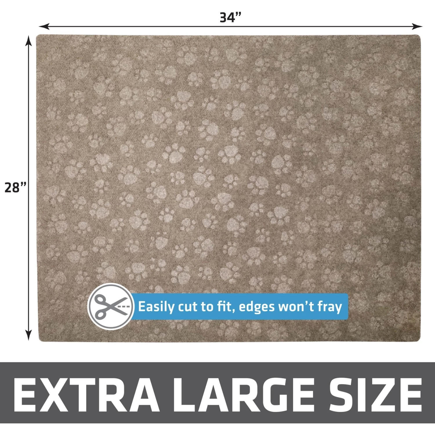 Drymate Premium Debossed Paw Cat Litter Trapping Mat, Taupe, X-Large, 28-in X 34-in 8 Drymate Premium Debossed Paw Cat Litter Trapping Mat, Taupe, X-Large, 28-in X 34-in - Image 6