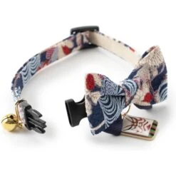 Necoichi Kabuki Charm Bow Tie Cotton Breakaway Cat Collar With Bell -Cat Pet Supplies 183481 PT3. AC SS1800 V1565879836