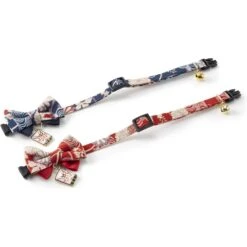 Necoichi Kabuki Charm Bow Tie Cotton Breakaway Cat Collar With Bell -Cat Pet Supplies 183481 PT5. AC SS1800 V1565879838