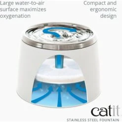 Catit Fresh & Clear Stainless Steel Top Cat Fountain, 64-oz -Cat Pet Supplies 191608 PT6. AC SS1800 V1628096483