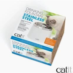 Catit Fresh & Clear Stainless Steel Top Cat Fountain, 64-oz -Cat Pet Supplies 191608 PT8. AC SS1800 V1628095596