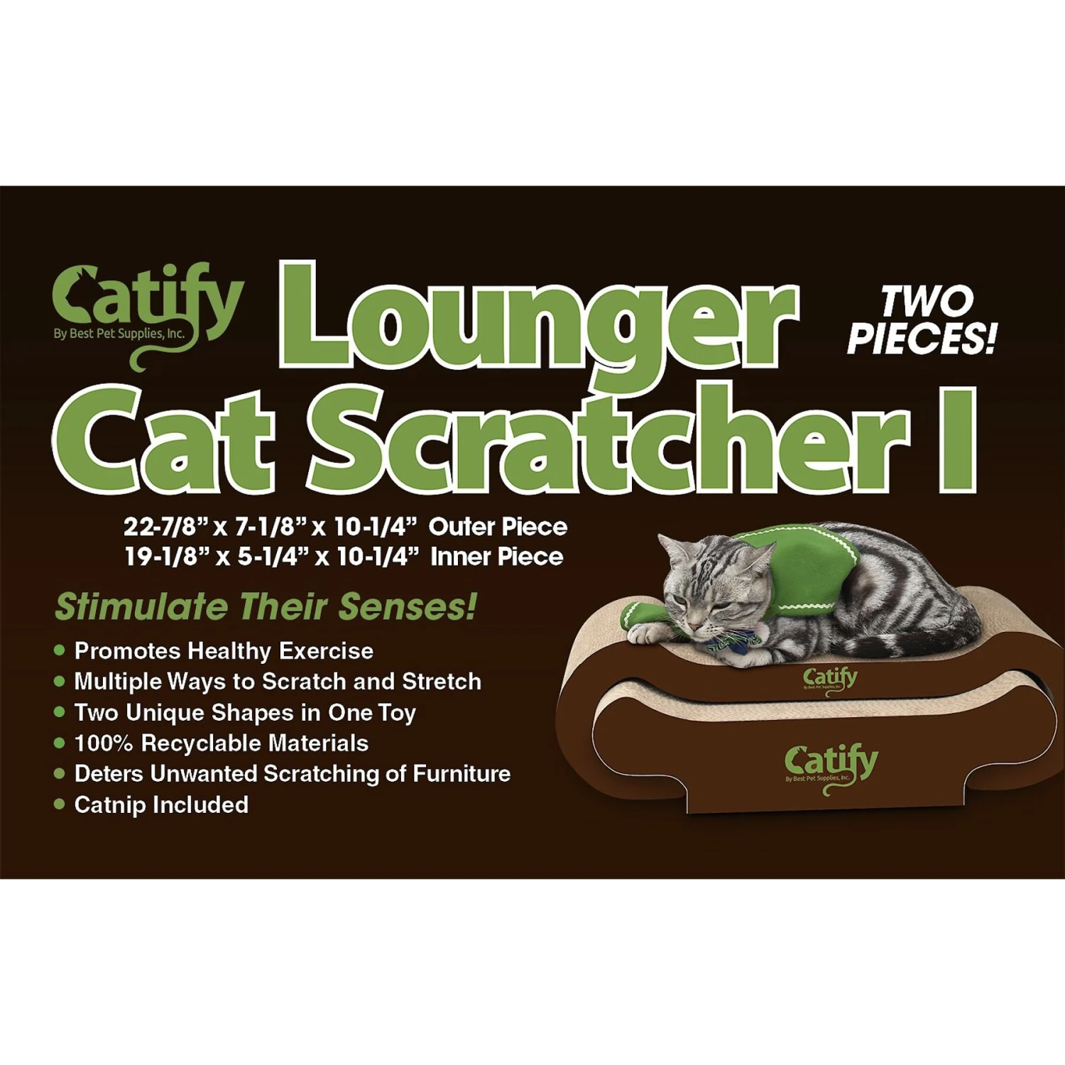 Best Pet Supplies Catify Lounger Cardboard Catnip Scratcher Cat Toy 8 Best Pet Supplies Catify Lounger Cardboard Catnip Scratcher Cat Toy - Image 6