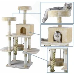 Go Pet Club 61.5-in Faux Fur Cat Tree & Condo -Cat Pet Supplies 197674 PT2. AC SS1800 V1587483958