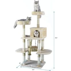 Go Pet Club 61.5-in Faux Fur Cat Tree & Condo -Cat Pet Supplies 197674 PT3. AC SS1800 V1671226173