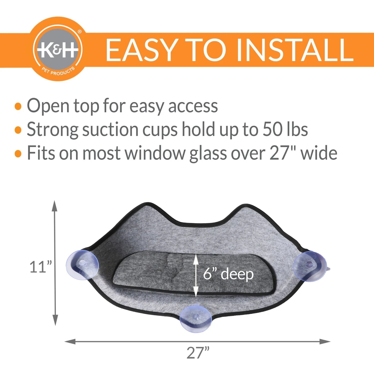 K&H Pet Products EZ Mount Cat Window Perch 4 K&H Pet Products EZ Mount Cat Window Perch - Image 2