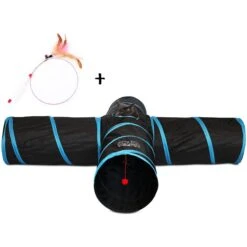 Feline Ruff 12" Premium 4-Way Collapsible Tunnel Cat Toy, Black & Blue 9 Feline Ruff 12" Premium 4-Way Collapsible Tunnel Cat Toy, Black & Blue -Cat Pet Supplies 203968 PT4. AC SS1800 V1594673771