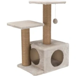 TRIXIE Valencia 28-in Plush Cat Tree & Scratching Post With Condo & Cat Toy