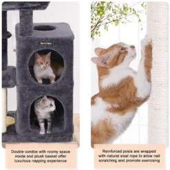 FEANDREA 32.7-in Faux Fleece Cat Tree & Condo -Cat Pet Supplies 205244 PT2. AC SS1800 V1648067219