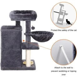 FEANDREA 32.7-in Faux Fleece Cat Tree & Condo -Cat Pet Supplies 205244 PT3. AC SS1800 V1648064800