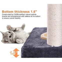 FEANDREA 32.7-in Faux Fleece Cat Tree & Condo -Cat Pet Supplies 205244 PT4. AC SS1800 V1648066592