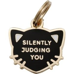 Two Tails Pet Company Silently Judging You Personalized Cat ID Tag