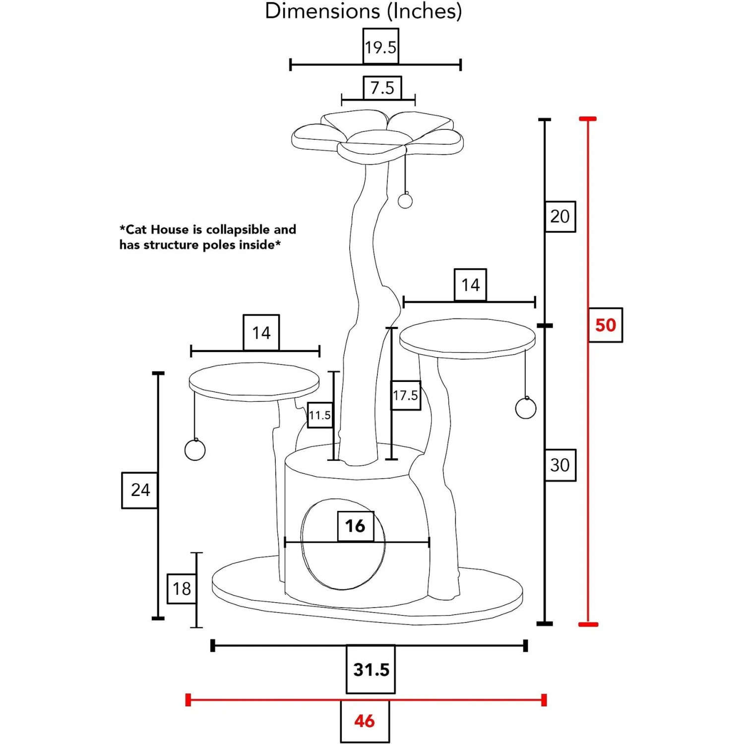 Mau Lifestyle Leone 50-in Modern Wooden Cat Tree & Condo 4 Mau Lifestyle Leone 50-in Modern Wooden Cat Tree & Condo - Image 2