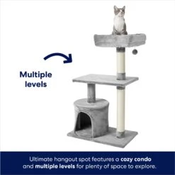 Frisco 38-in Cat Tree With Condo, Top Perch & Toy -Cat Pet Supplies 214377 PT2. AC SS1800 V1667229266