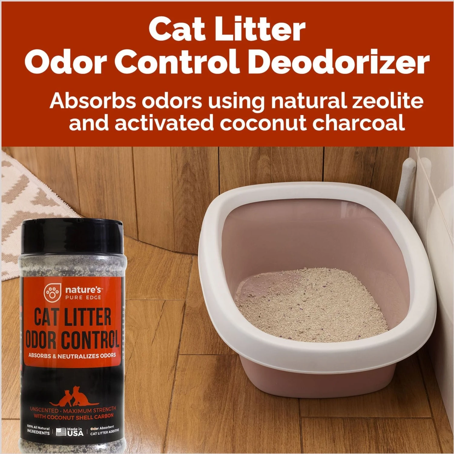 Nature's Pure Edge Cat Litter Odor Control Deodorizer, 1-lb Bottle 5 Nature's Pure Edge Cat Litter Odor Control Deodorizer, 1-lb Bottle - Image 3