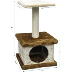 Go Pet Club 22-in Economical Cat Tree Condo, Beige/Brown -Cat Pet Supplies 216916 PT3. AC SS1800 V1671226226