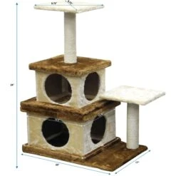 Go Pet Club 32-in Economical Cat Tree House, Beige/Brown -Cat Pet Supplies 216954 PT3. AC SS1800 V1671226285
